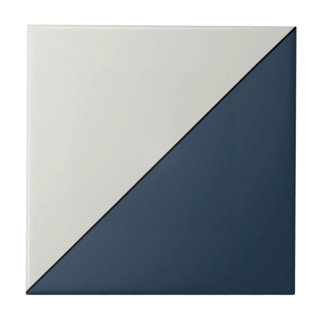 Modern Abstract Dark Blue Geometric Triangle Ceramic Tile (Front)
