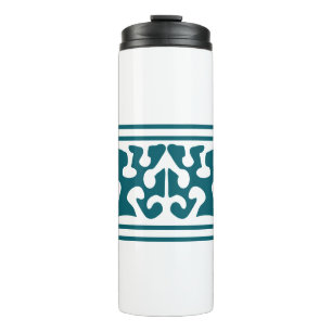 Modern Abstract dark teal shape art Thermal Tumbler
