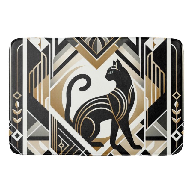 Modern Abstract Decorative Cat Bath Mat (Front)