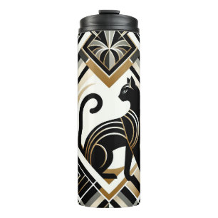 Modern Abstract Decorative Cat Thermal Tumbler