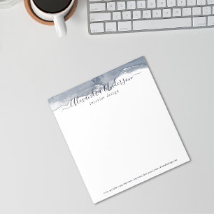 Modern Abstract Deep Grey Watercolor Calligraphy Notepad