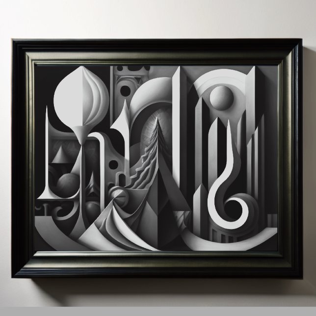Modern Abstract Design Black Cubism Surrealism 4:5 Poster (Creator Uploaded)