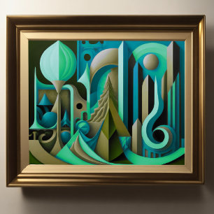 Modern Abstract Design Cubism Surrealism 4:5 Poster