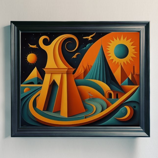 Modern Abstract Design Cubism Surrealism 4:5 Poster (Creator Uploaded)