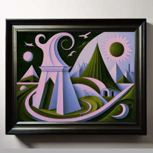 Modern Abstract Design Cubism Surrealism 4:5 Poster