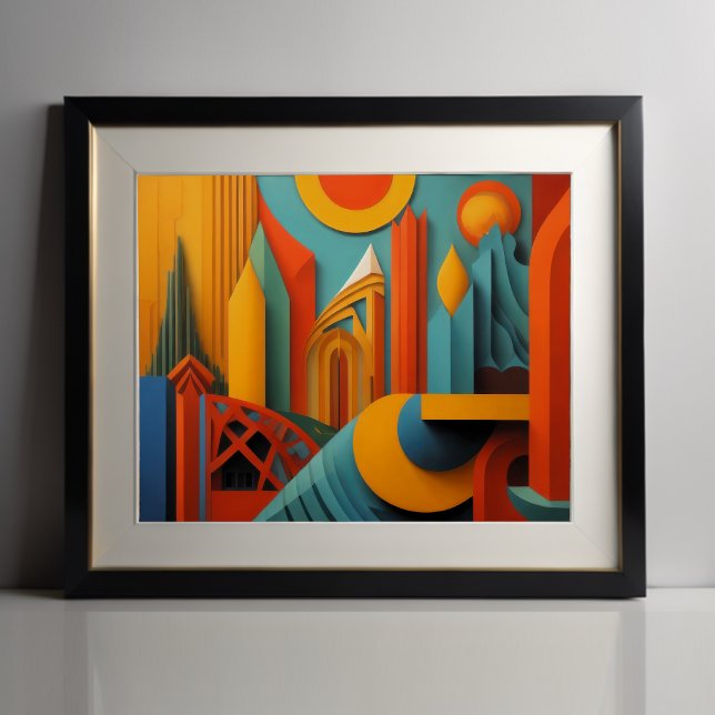 Modern Abstract Design Cubism Surrealism 4:5 Poster (Creator Uploaded)