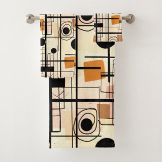 Modern abstract design, dynamic lines Throw Pillow Bath Towel Set