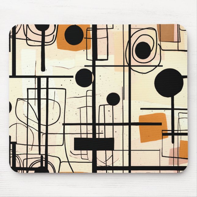 Modern abstract design, dynamic lines Throw Pillow Mouse Pad (Front)
