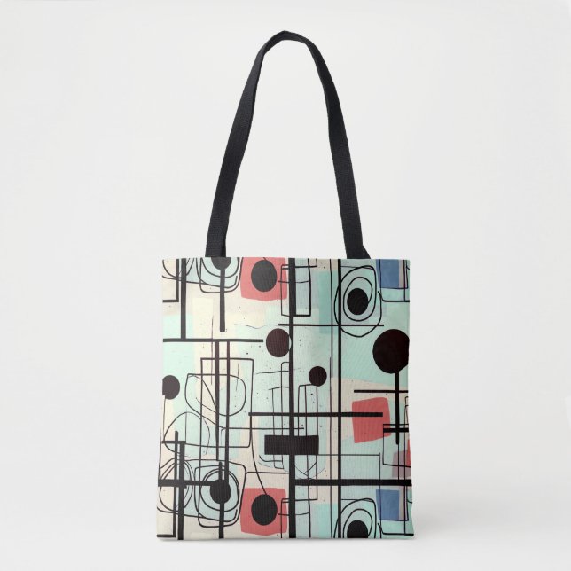 Modern abstract design, dynamic lines Throw Pillow Tote Bag (Front)