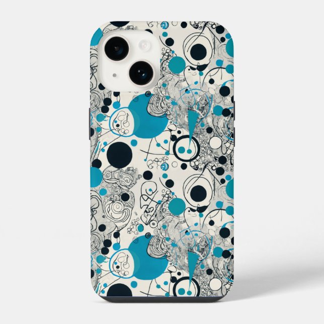 Modern abstract design, fluid lines Throw Pillow iPhone Case (Back)