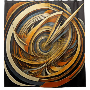 Modern Abstract Design Futurism Shower Curtain