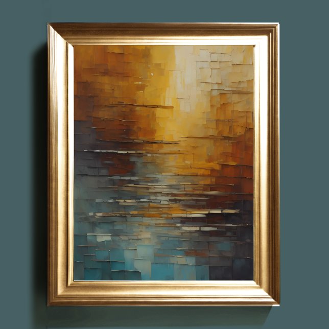 Modern Abstract Design Gold and Blue Tones II Poster (Creator Uploaded)