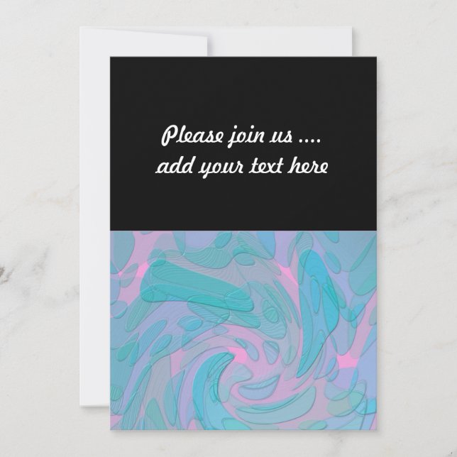 Modern Abstract Design in Blues and Pinks Invitation (Front)