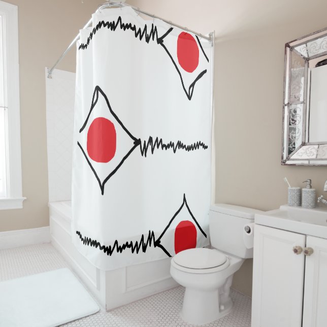 Modern Abstract Designed Shower Curtain  (In Situ)