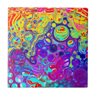Modern Abstract Digital Fluid Art Ceramic Tile