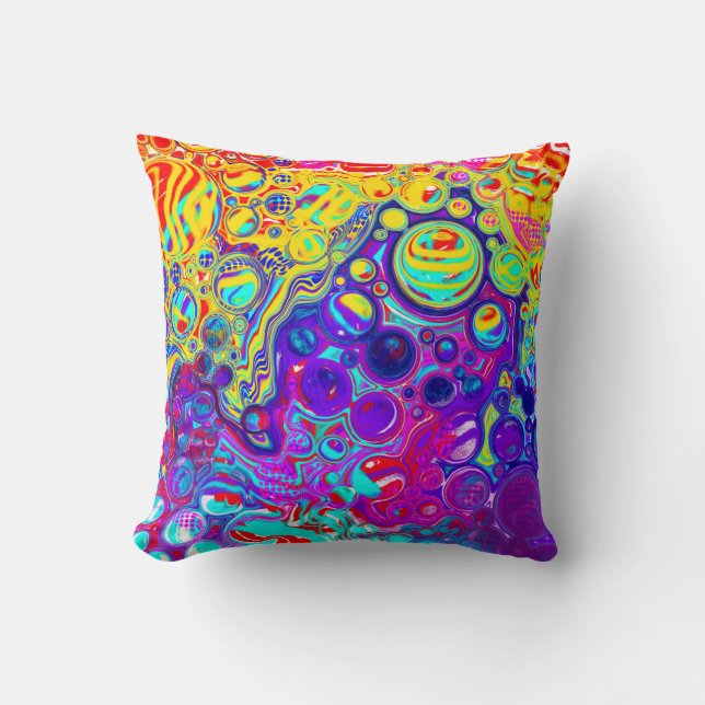 Modern Abstract Digital Fluid Art Cushion (Front)