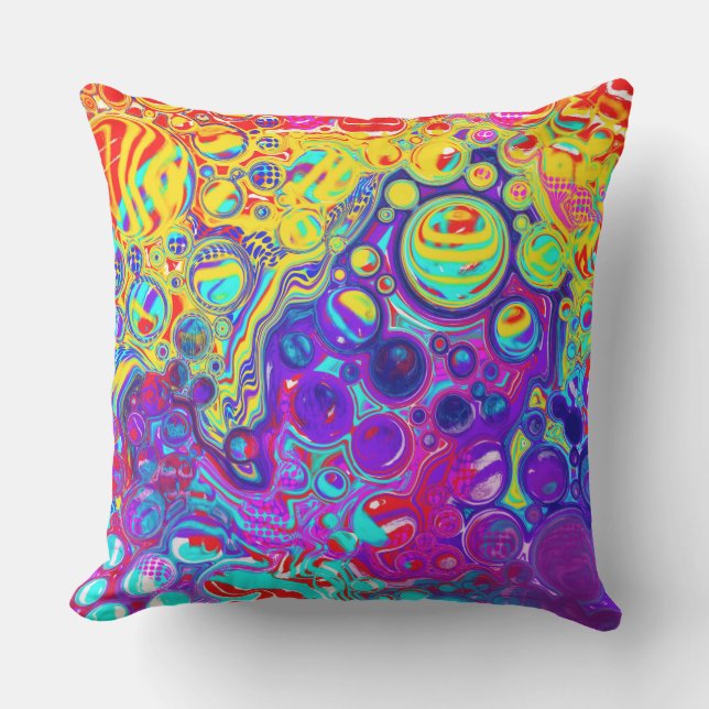 Modern Abstract Digital Fluid Art     Cushion (Front)