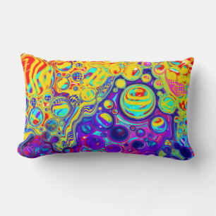 Modern Abstract Digital Fluid Art Lumbar Cushion