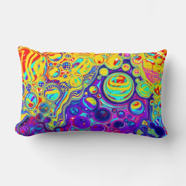 Modern Abstract Digital Fluid Art   Lumbar Cushion (Front)