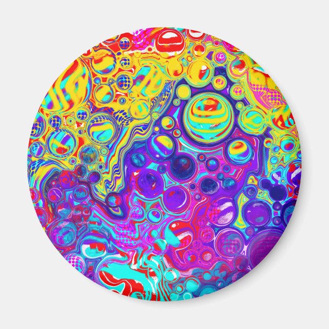 Modern Abstract Digital Fluid Art   Magnet (Front)