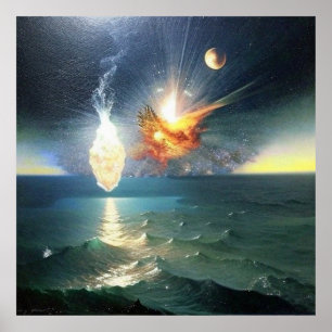 Modern Abstract digital painting things falling  Poster