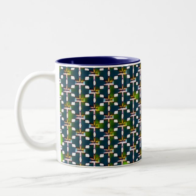 Modern abstract digital pattern design 1227 Two-Tone coffee mug (Left)