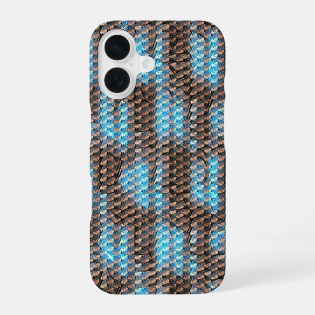 Modern abstract digital pattern design 1229 iPhone 16 case (Back)