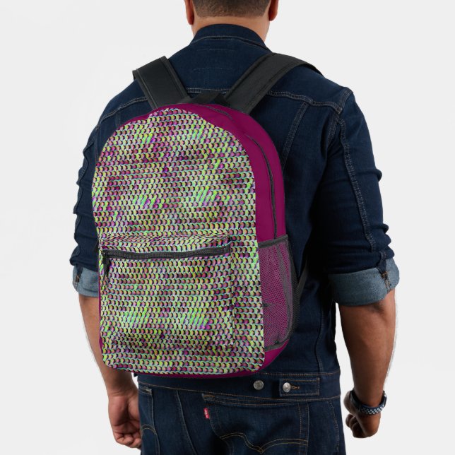 Modern abstract digital pattern design 1233 printed backpack (Insitu (Model))