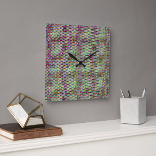 Modern abstract digital pattern design 1233 square wall clock
