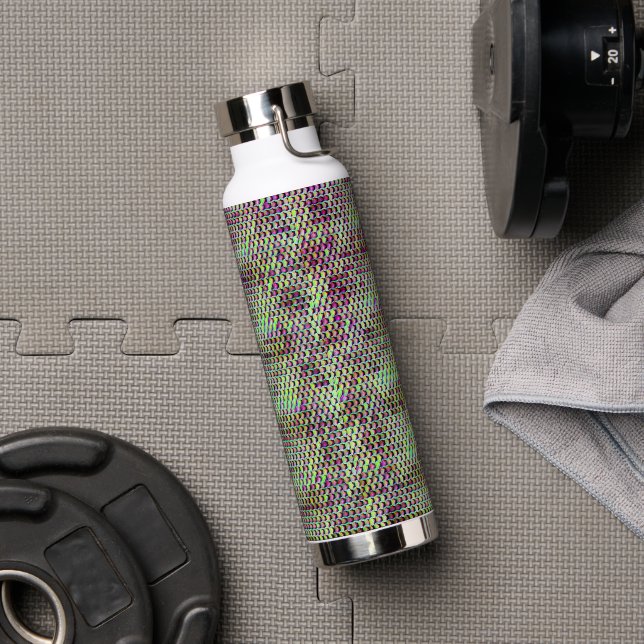Modern abstract digital pattern design 1233 water bottle (Gym)