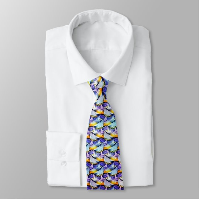 Modern abstract digital pattern design 1234 tie (Tied)