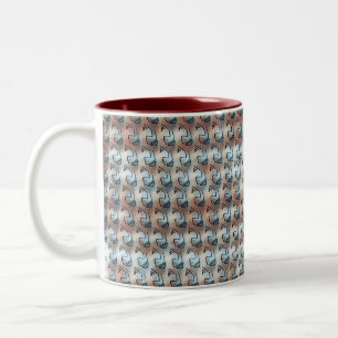 Modern abstract digital pattern design 1241 Two-Tone coffee mug