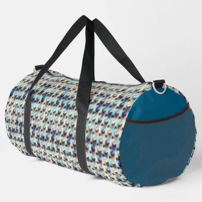 Modern abstract digital pattern design 1242 duffle bag (Right Corner)