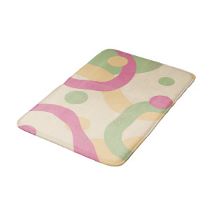 Modern Abstract Dots and Lines Colourful Bath Mat