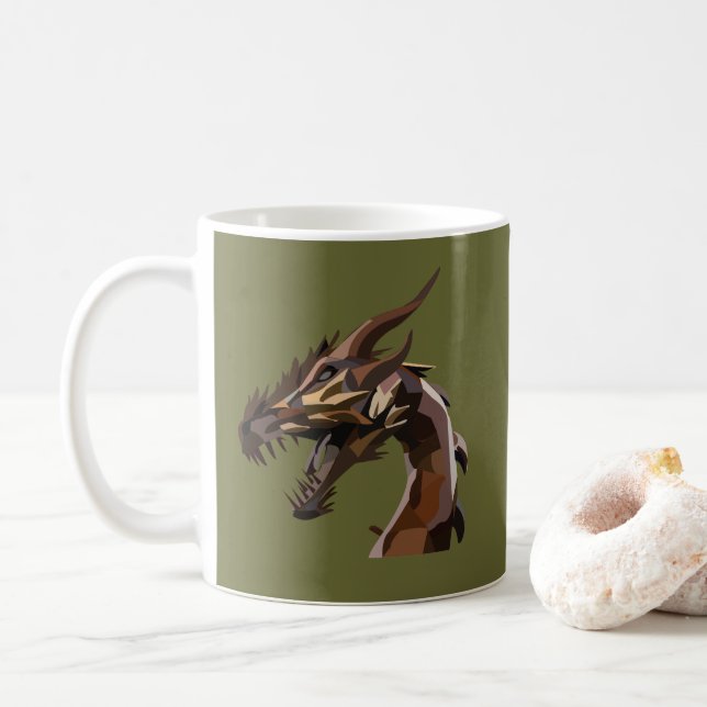 Modern Abstract Dragon  Coffee Mug (With Donut)