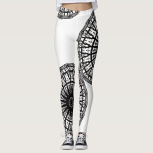 MODERN abstract draw in-black-white- Leggings