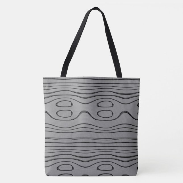 MODERN abstract draw in-deep-grey-black- Tote Bag (Front)