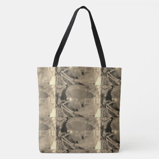 MODERN abstract draw in-light-brown-gold-black -  Tote Bag (Front)