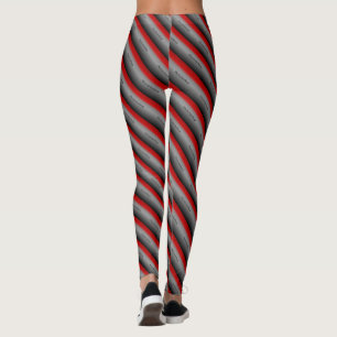 MODERN abstract draw in- light grey red black Leggings