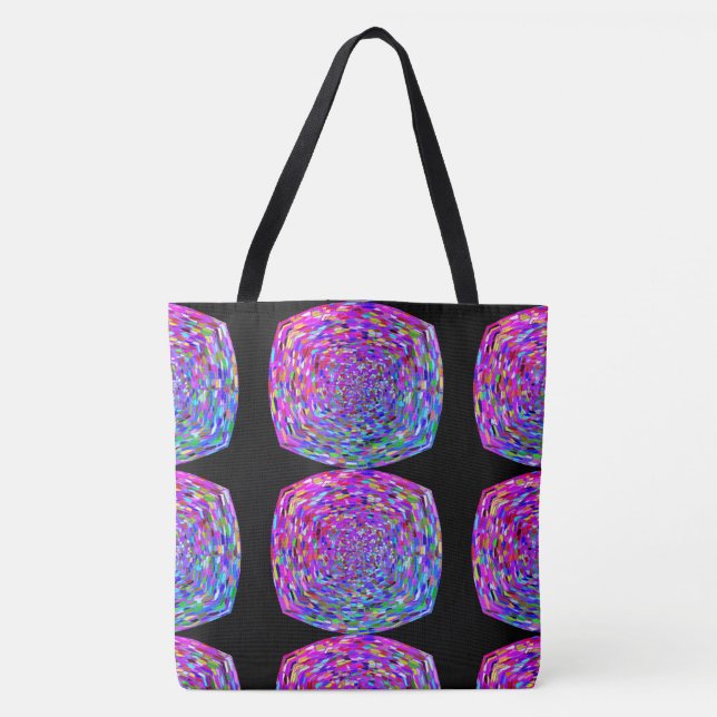 MODERN abstract draw in-light-pink-black-blue Tote Bag (Front)
