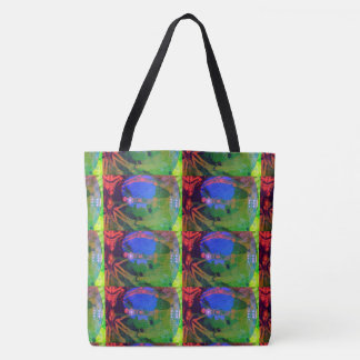 MODERN abstract draw in-light-yellow-green-blue Tote Bag