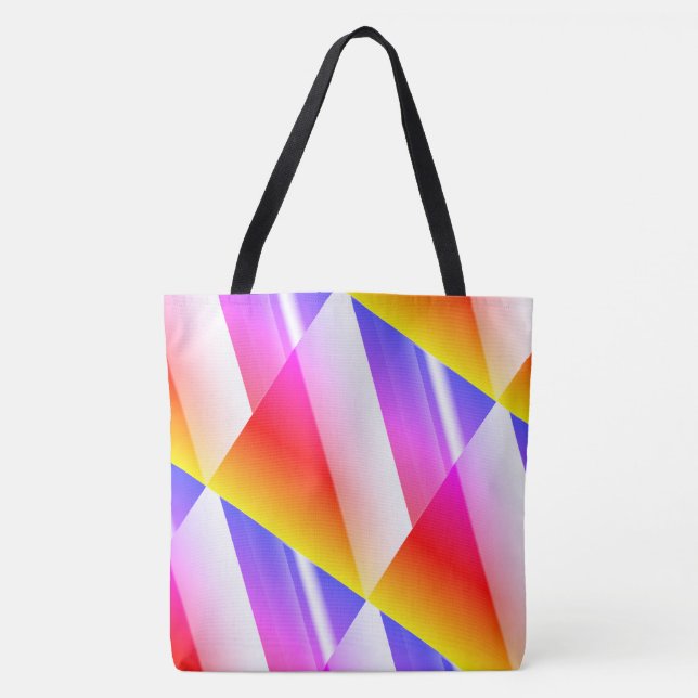 MODERN abstract draw in-pink-yellow-blue-red Tote Bag (Front)