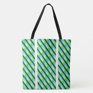 MODERN abstract draw in-white light green black Tote Bag