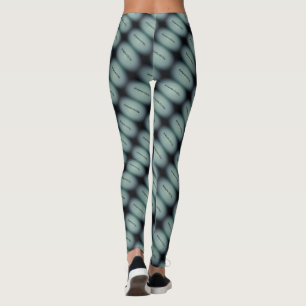 MODERN abstract draw in- white light grey green Leggings