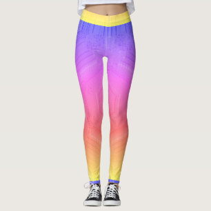 MODERN abstract drawing in-yellow-purple-mosaic Leggings