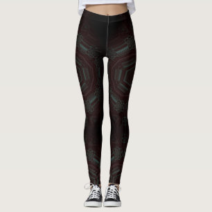 MODERN abstract drawings in-black-gray-mosaic Leggings