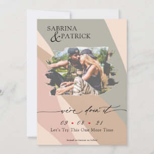 Modern Abstract Dusty Rose Sage Green Photo Save The Date