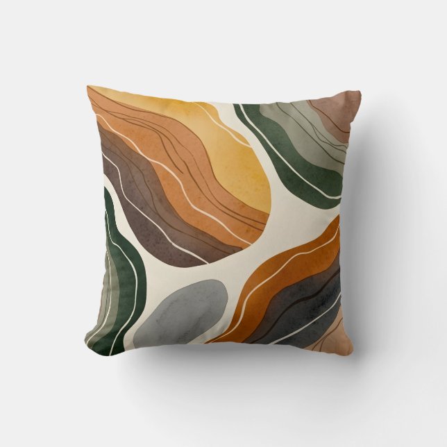 Modern Abstract Earth Tone Cushion (Front)