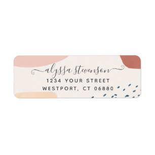 Modern Abstract Earth Tone Signature Script Return Address Label