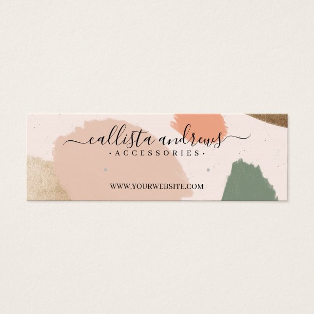 Modern Abstract Earth Tones Gold Earring Display (Front)